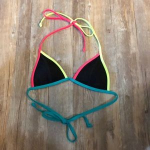 Victoria’s Secret PINK Neon and Black Triangle Bikini Top